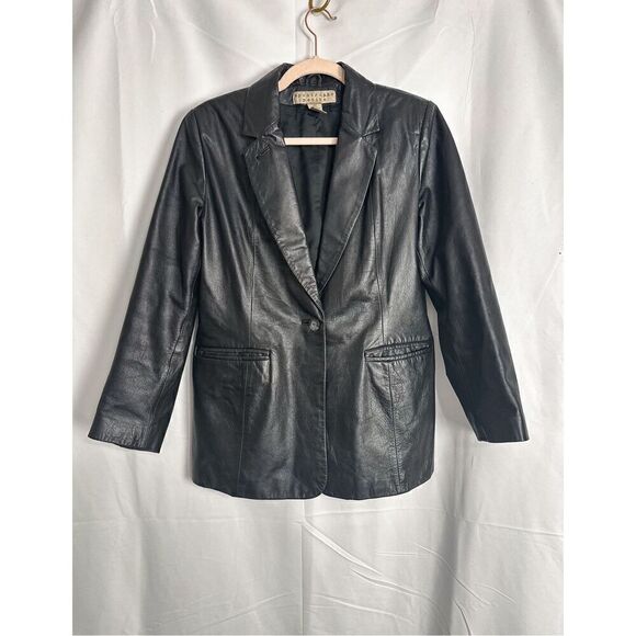 Apostrophe Genuine Leather Jacket - Picture 2 of 13